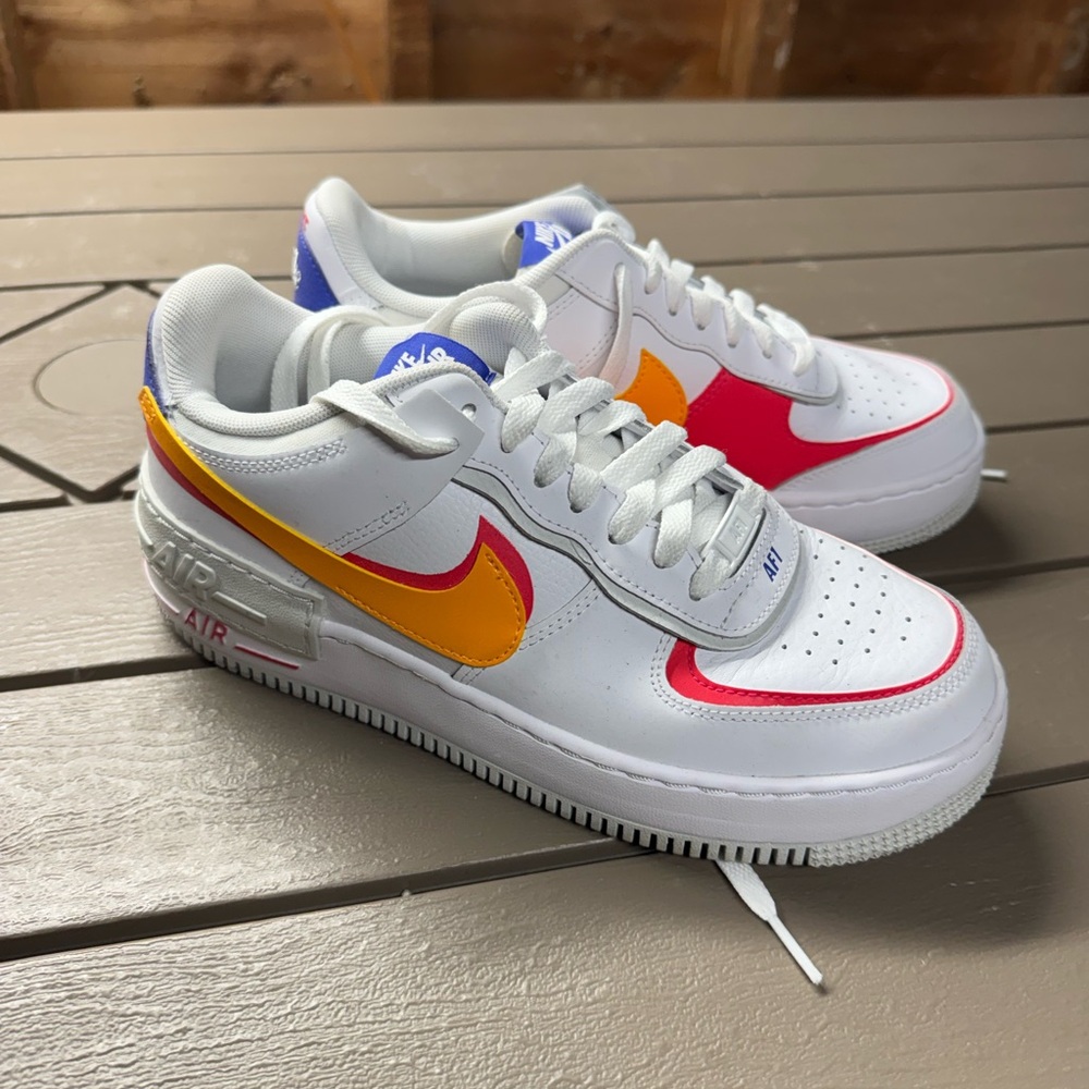 Nike Kids' Sneakers White with Orange and Pink Accents